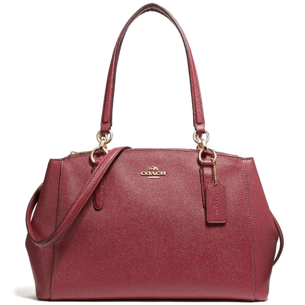 Coach Small Christie Carryall Purse Crimson Gold